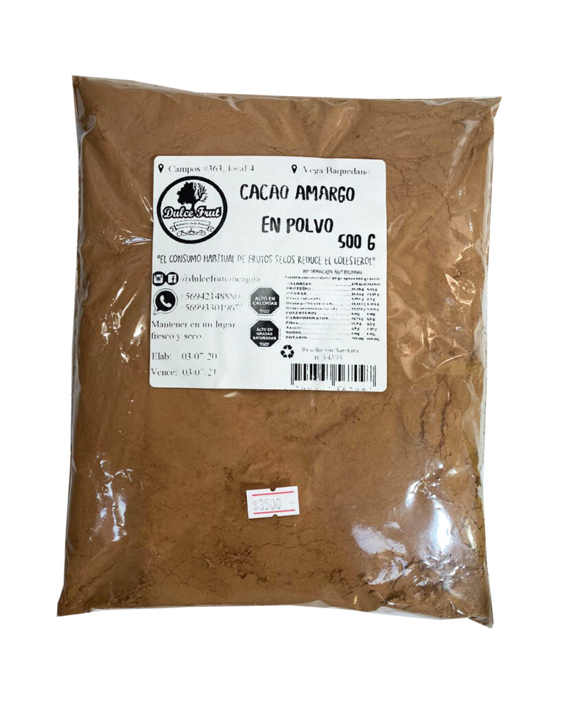 CACAO AMARGO EN POLVO Dulce Frut